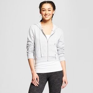 NWOT Mossimo Cropped Gray Zipper Hoodie Size XS